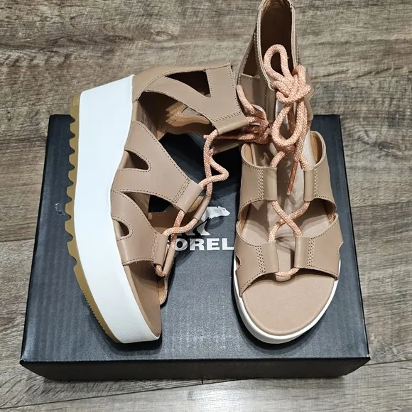 Sorel lace up Leather Sandals Women's Size 10