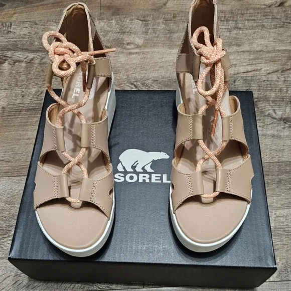 Sorel lace up Leather Sandals Women's Size 10