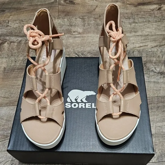 Sorel lace up Leather Sandals Women's Size 10