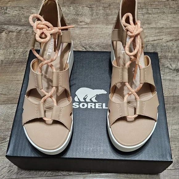 Sorel lace up Leather Sandals Women's Size 10