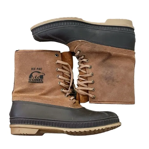 Sorel Leather Men’s Ice Pac Snow Boots Size 10
