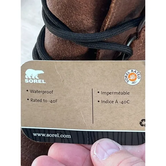 Sorel Mens Caribou Waterproof  Boots Brown &amp; Black Insulated Size 14