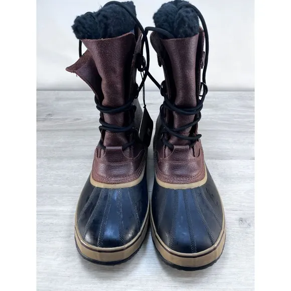 Sorel Mens Caribou Waterproof  Boots Brown &amp; Black Insulated Size 14