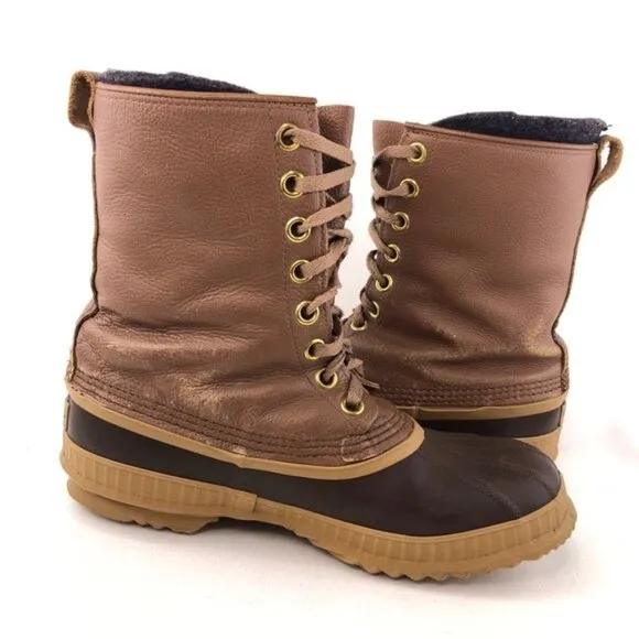 Sorel Premium Leather Waterproof Snow Boots 8