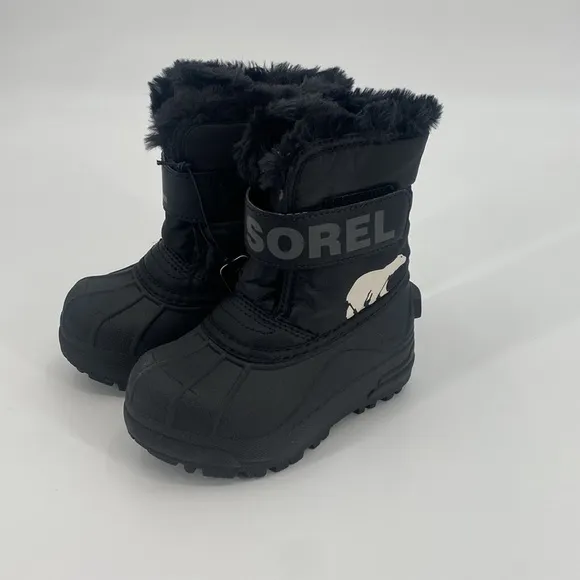 Sorel Toddler Black Snow Commander‎ Boots Size 8