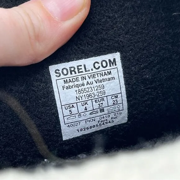 Sorel Waterproof Lace Up Lined Winter Boots Yoot Pac Tan Blue Youth 5/ Womens 6