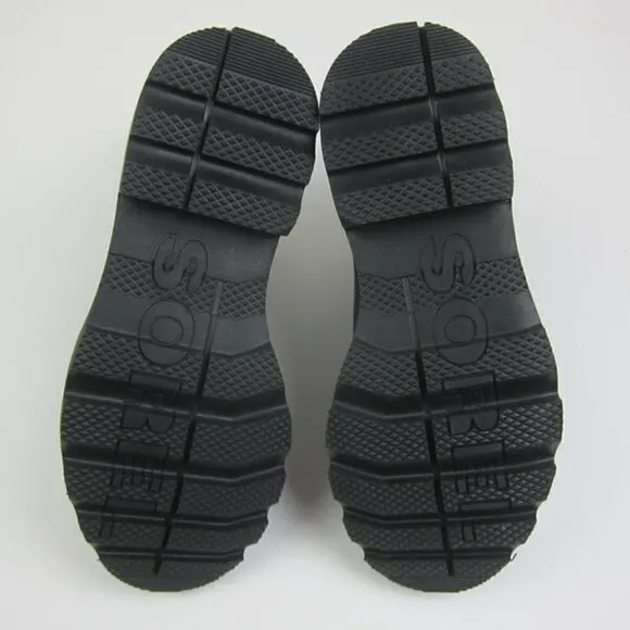 SOREL Womens 7 Black Leather Boots Lace Up Shearling Trim Waterproof NEW IN BOX