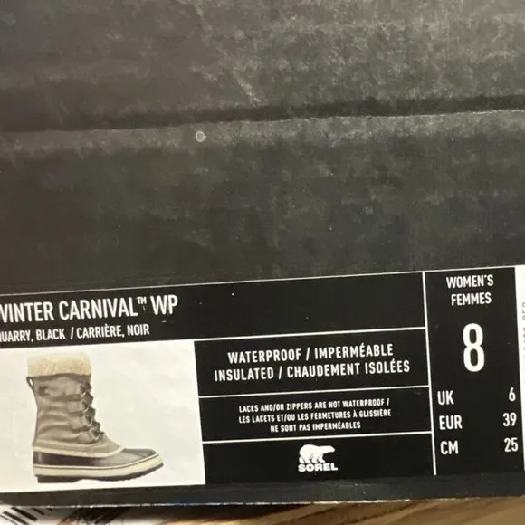 Sorel Women's Caribou Waterproof Snow Boots Gray, Size 8 M