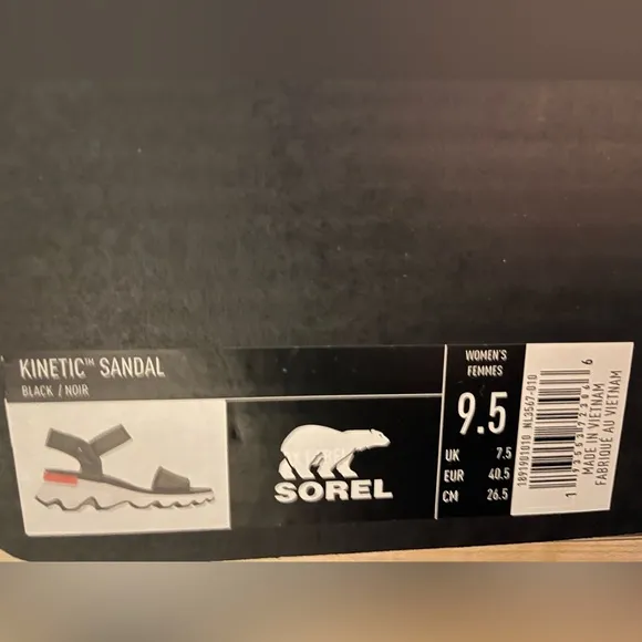 Sorel Women's Kinetic Leather Wedge Sport Sandals Size 9. 5, NEW