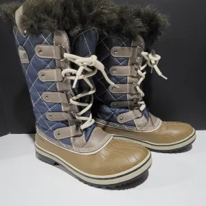 Sorel Women's Quilted Winter Snow Boots With Faux Fur