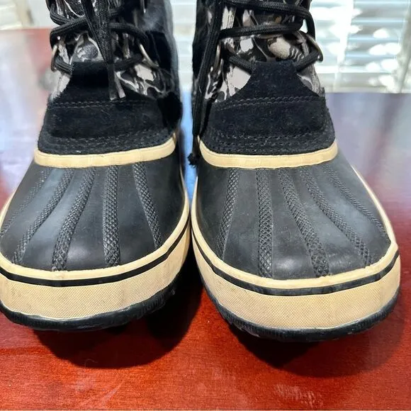 Sorel Womens 1964 Pac Graphic BOOTS 10 Waterproof Winter Snow Hiking Black