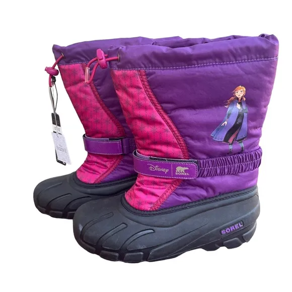 Sorel x Disney Frozen 2 Youth Flurry Snow Boots Sz 7