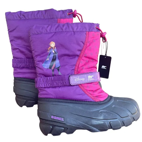 Sorel x Disney Frozen 2 Youth Flurry Snow Boots Sz 7