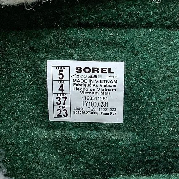 Sorel Youth Sz 5 Tan Caribou Waterproof Leather Winter Snow Boots Lace Up P18-11