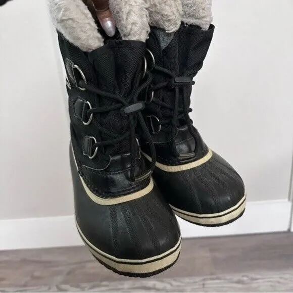 SOREL Youth Yoot Pac Nylon Boots in Black Size USA 3