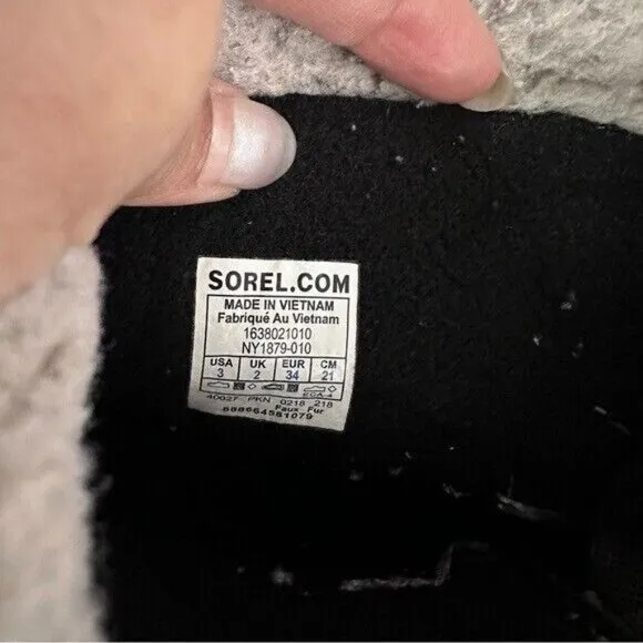 SOREL Youth Yoot Pac Nylon Boots in Black Size USA 3