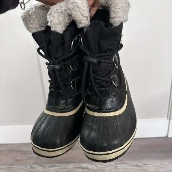SOREL Youth Yoot Pac Nylon Boots in Black Size USA 3