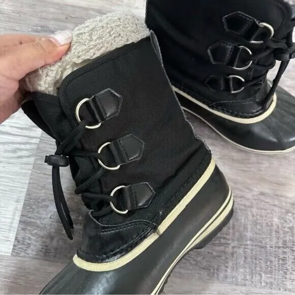 SOREL Youth Yoot Pac Nylon Boots in Black Size USA 3