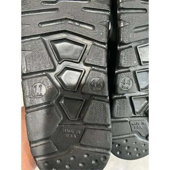 Speedo Water Swim Sandals Men Sz 11 Wms 13 Black 2 Strap Slides Yellow Logo