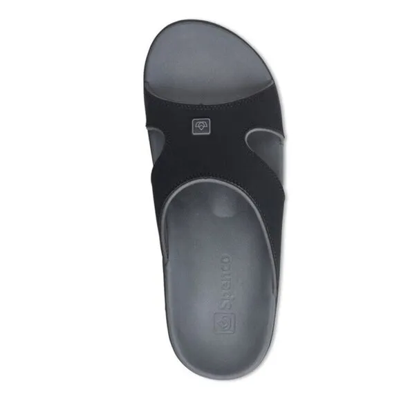 Spenco Kholo Plus Orthotic‎ Slide Sandals Mens 8 EE Wide Carbon Pewter New