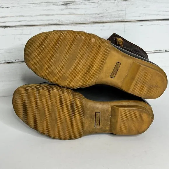 Sperry Saltwater Core Duck Boots Brown Leather Shoe Size 8
