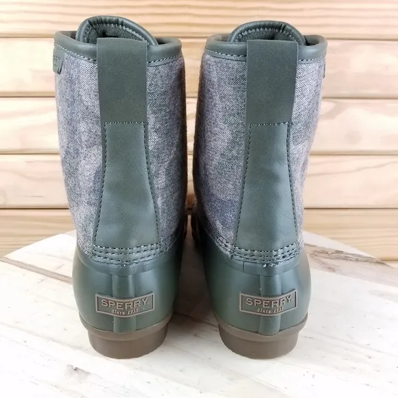 Sperry Top-Sider Men's 9 Saltwater Camo Duck Boots Lace-up Green STS23702 NEW
