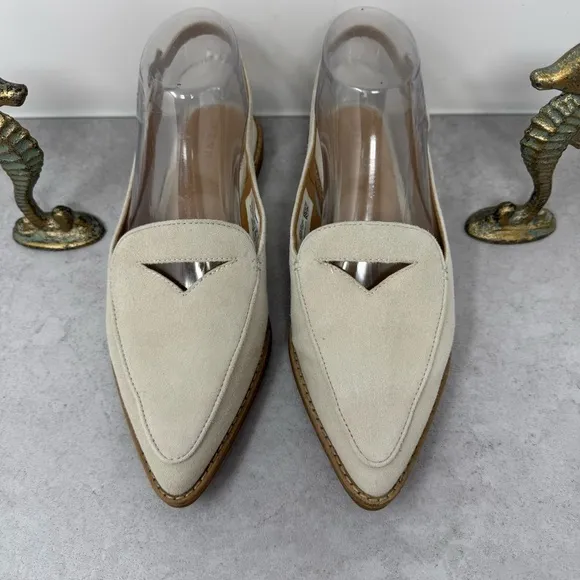 Sperry Women's Saybrook Slingback Cream Suede Loafer Flat size 7M