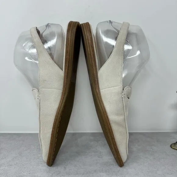 Sperry Women's Saybrook Slingback Cream Suede Loafer Flat size 7M