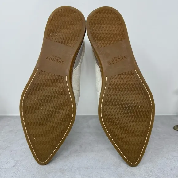 Sperry Women's Saybrook Slingback Cream Suede Loafer Flat size 7M