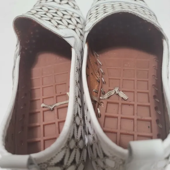 Spring Step Flowerflow White Leather Perforated Loafers‎ Moccasins 41