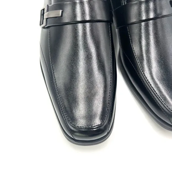 STACY ADAMS Boy's Kid's Bartley Black Slip On Loafers Dress Shoes Size 3 NEW