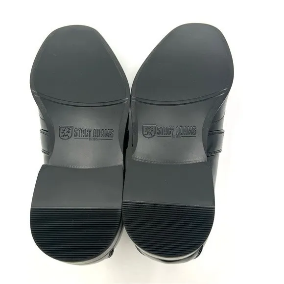 STACY ADAMS Boy's Kid's Bartley Black Slip On Loafers Dress Shoes Size 3 NEW