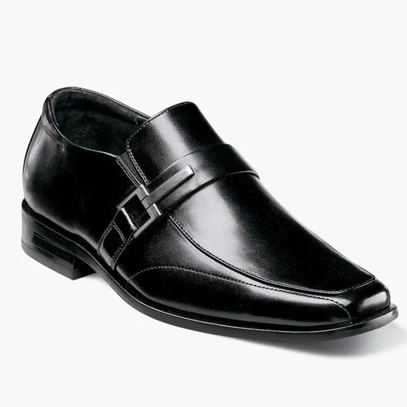 STACY ADAMS Boy's Kid's Bartley Black Slip On Loafers Dress Shoes Size 3 NEW