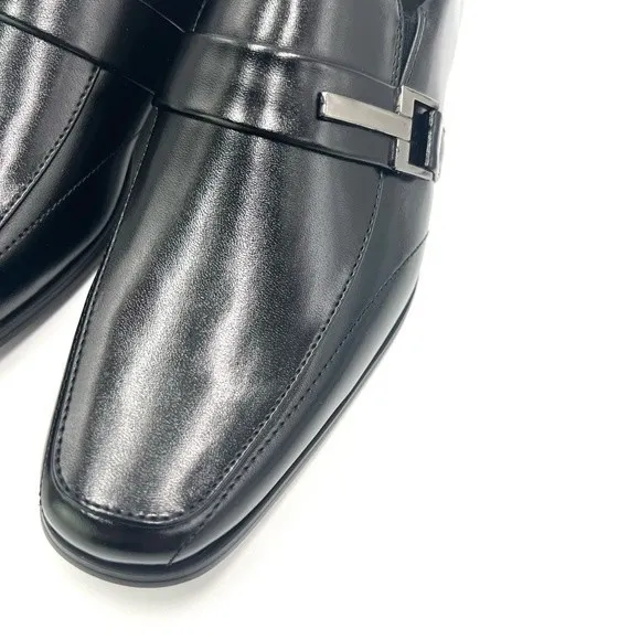 STACY ADAMS Boy's Kid's Bartley Black Slip On Loafers Dress Shoes Size 3 NEW