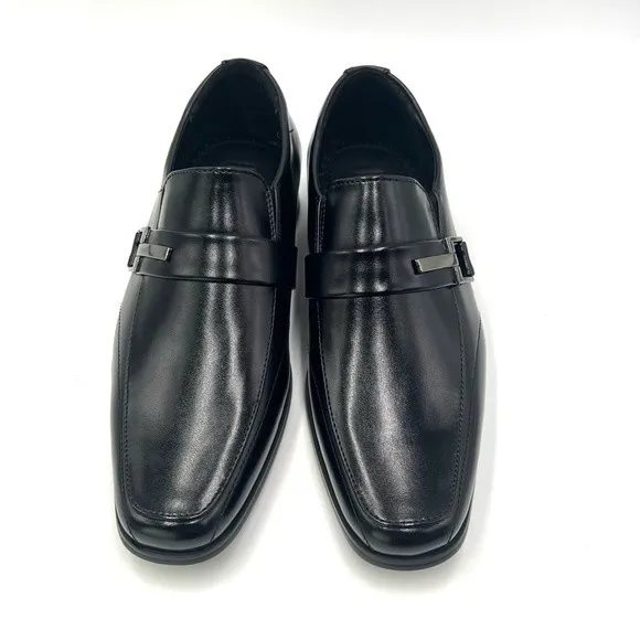 STACY ADAMS Boy's Kid's Bartley Black Slip On Loafers Dress Shoes Size 3 NEW