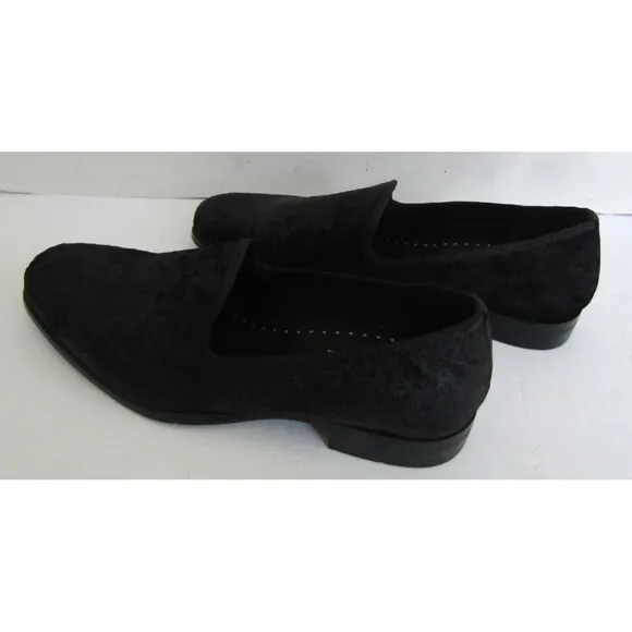 STACY ADAMS Loafers Mens Sultan Black Velour Slip-on Shoes NWOB Size 8M