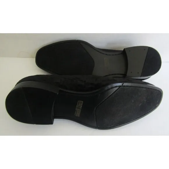 STACY ADAMS Loafers Mens Sultan Black Velour Slip-on Shoes NWOB Size 8M