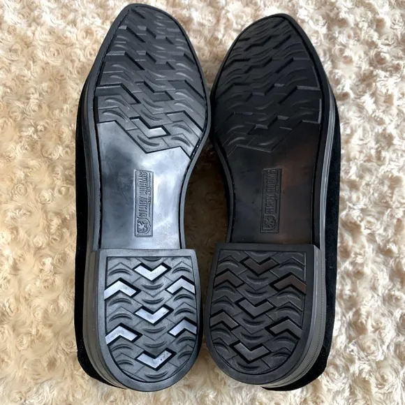 Stacy Adams Suede Neville Moc-Toe Black Penny Loafer Size 12