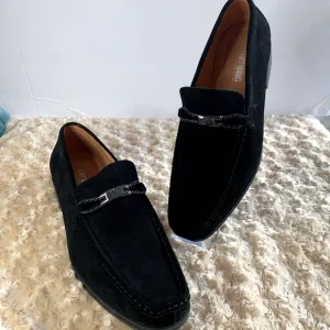 Stacy Adams Suede Neville Moc-Toe Black Penny Loafer Size 12