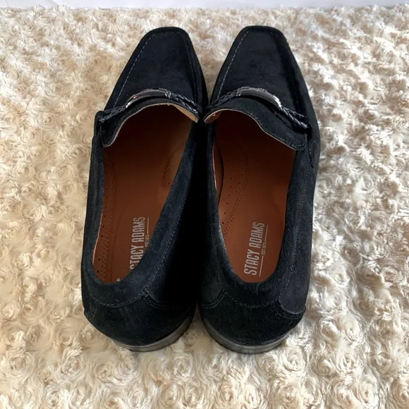 Stacy Adams Suede Neville Moc-Toe Black Penny Loafer Size 12