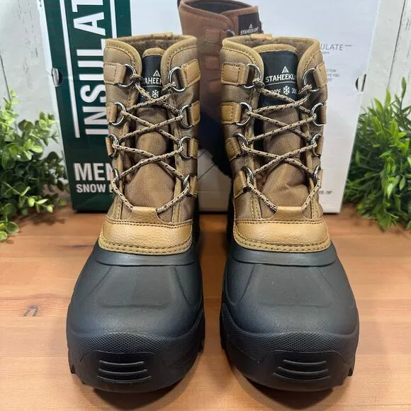 Staheekum Men's Brown Snow Boots Size 9