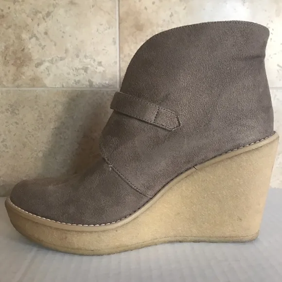 Stella McCartney Faux Suede &amp; Shearling Wedge Ankle Boots