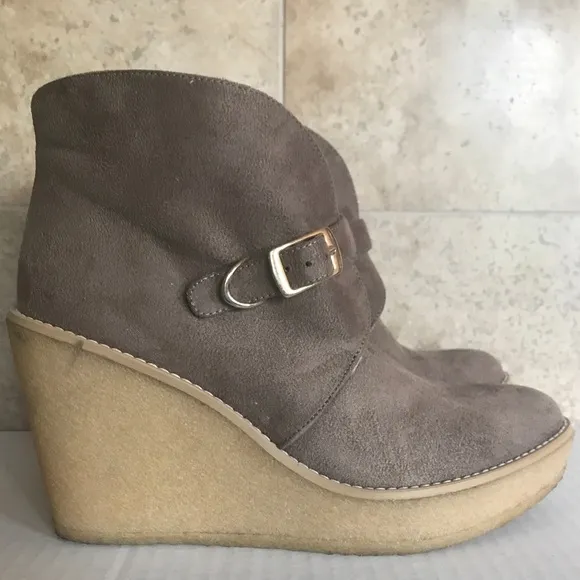 Stella McCartney Faux Suede &amp; Shearling Wedge Ankle Boots