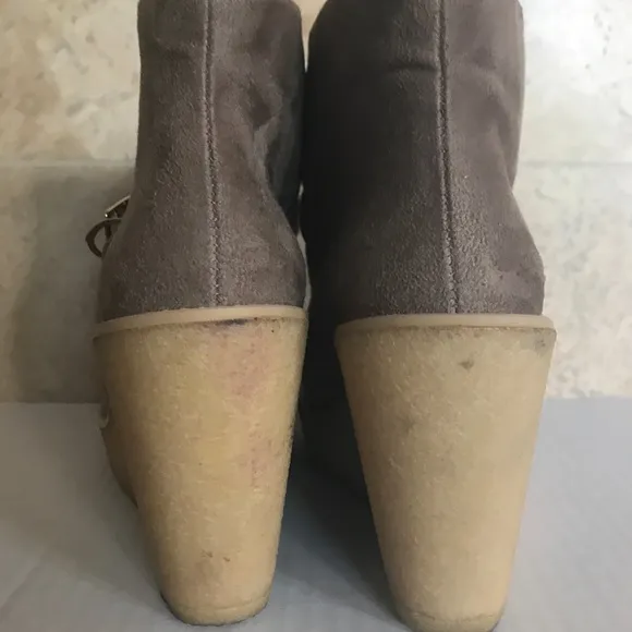 Stella McCartney Faux Suede &amp; Shearling Wedge Ankle Boots