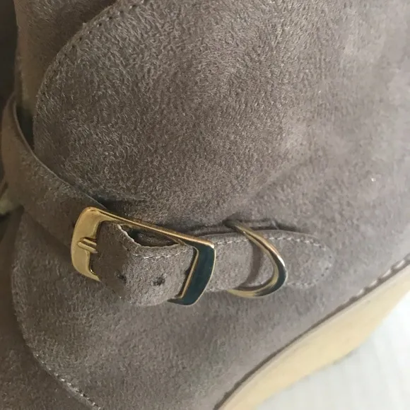 Stella McCartney Faux Suede &amp; Shearling Wedge Ankle Boots