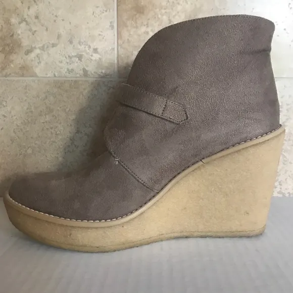 Stella McCartney Faux Suede &amp; Shearling Wedge Ankle Boots