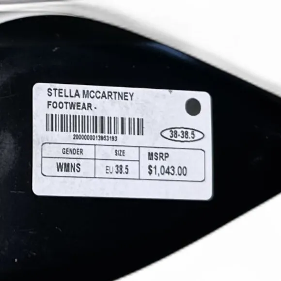 Stella McCartney Women's White Zipit Slingback Flats EU 38.5 NWOT