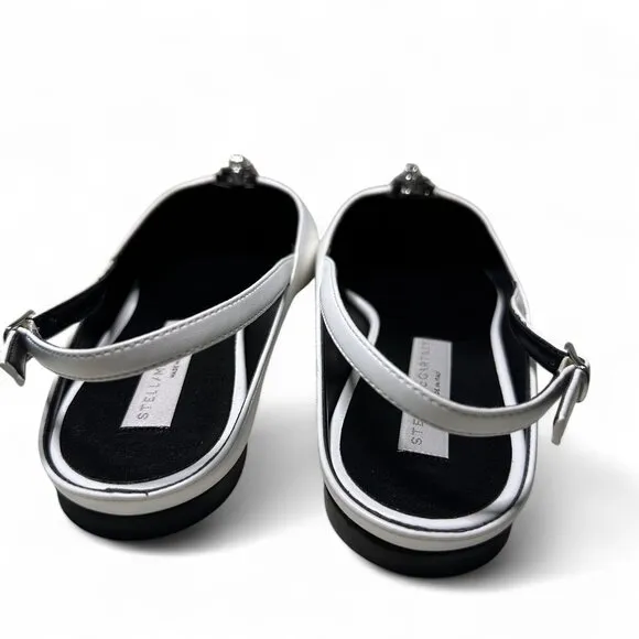Stella McCartney Women's White Zipit Slingback Flats EU 38.5 NWOT