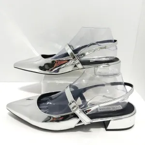 Steve Madden Anyaa Silver Slingback Flats, Size 9.5‎