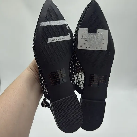 Steve Madden Black Studded Women's Slingback Jubilant Flat size 6